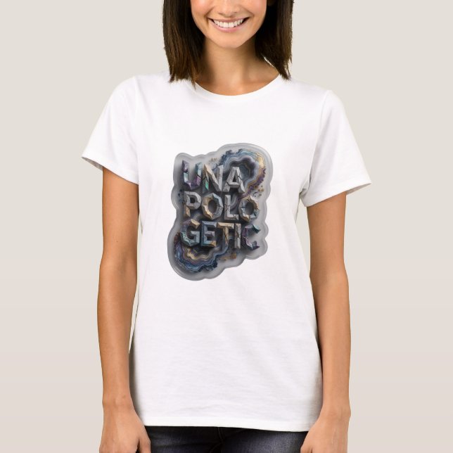 Camiseta Slogan Sleek Silver UNAPOLOGETIC (Frente)