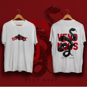 Camiseta Slogan venenoso com roupa de rua de cobra negra