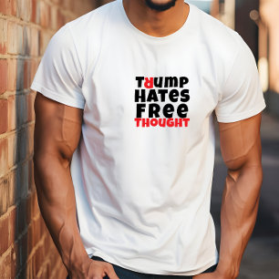 Camiseta Slogan vermelho branco do protesto anti-trump