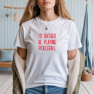 Camiseta Slogan vermelho engraçado do Sonho de Pickleball L