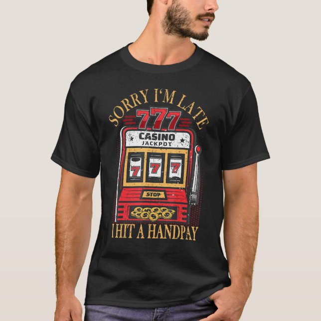 Camiseta Slogan Vintage Slot Machine Handpay (Frente)