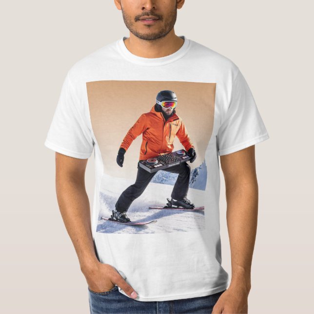 Camiseta Slopes & Beats: a fusão definitiva de DJ e Alp (Frente)