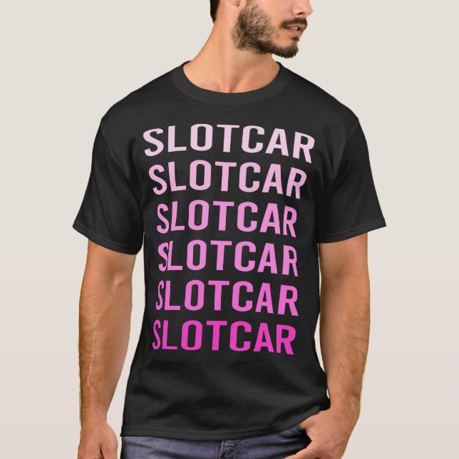 Camiseta Slot de texto cor-de-rosa Carros Carro (Frente)