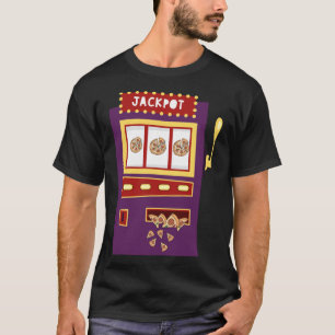 Camiseta Slot Machine Pizza Jackpot Engraçado Pizza De Jogo