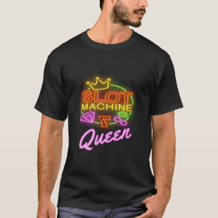 Camiseta Slot Machine Queen Casino Engraçado Jogo