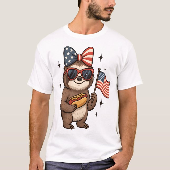 Camiseta Sloth 4th July (Frente)