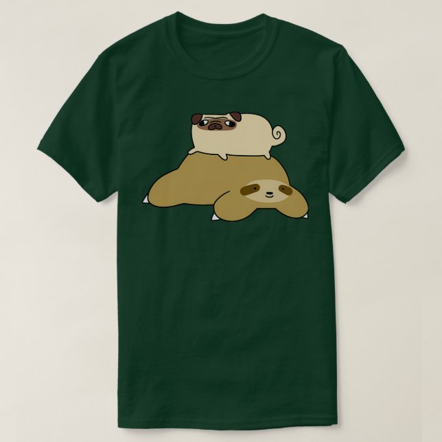 Camiseta Sloth and Little Pug (Frente do Design)