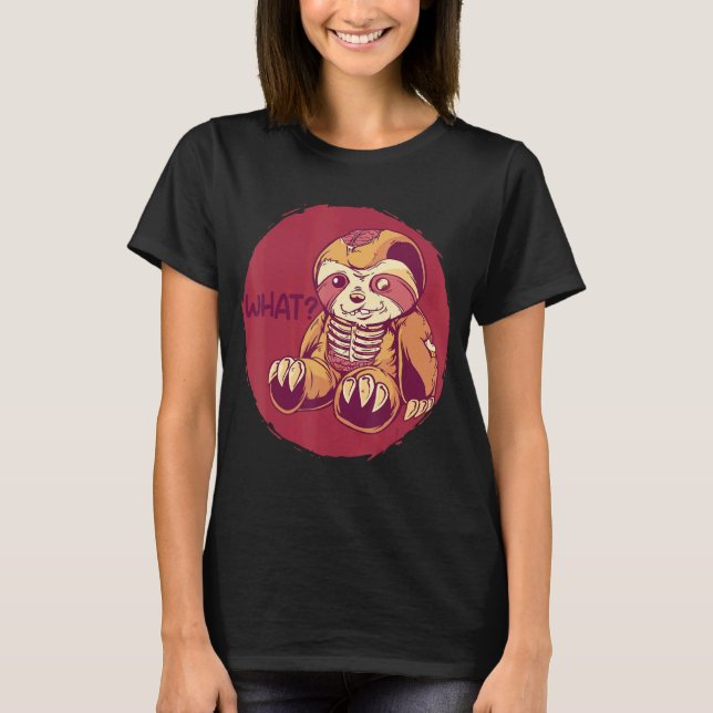 Camiseta Sloth Assustadora Horror Sloths Assassinos O Que (Frente)