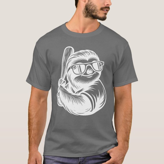 Camiseta Sloth Baseball Player Sports Silhouette friends gi (Frente)