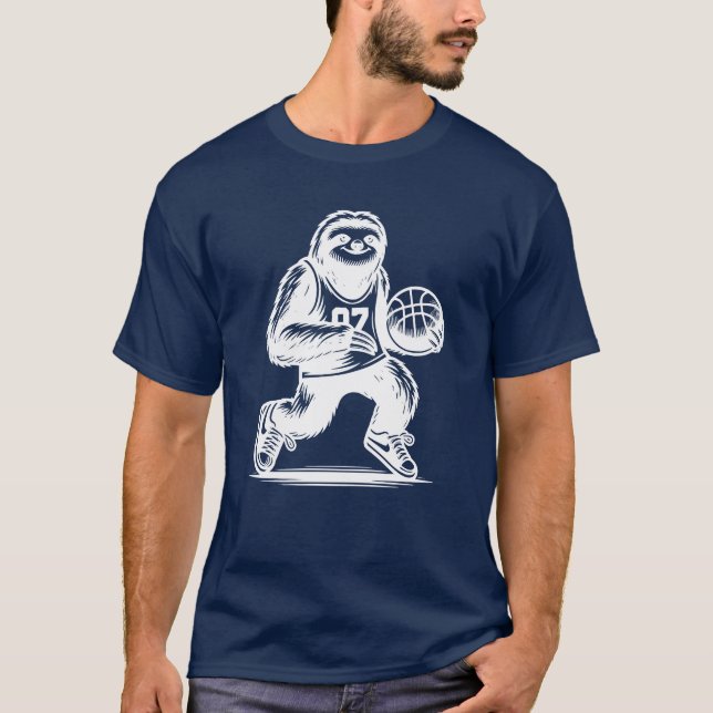 Camiseta Sloth Basketball Player Sports Silhouette girl boy (Frente)