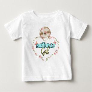 Camiseta Sloth Birthday Girl Sloth Dama presentes