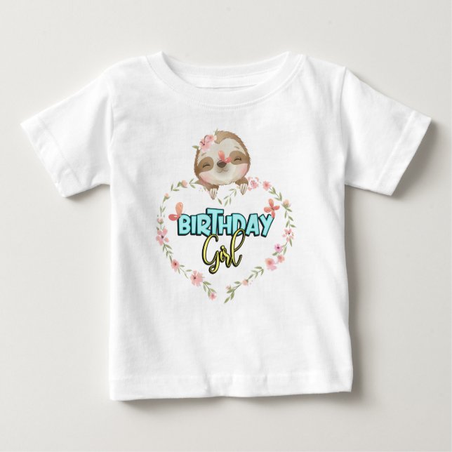 Camiseta Sloth Birthday Girl Sloth Dama presentes (Frente)