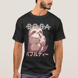Camiseta Sloth Boba Tea Kawaii Bubble Tea Sloth Anime Neko 