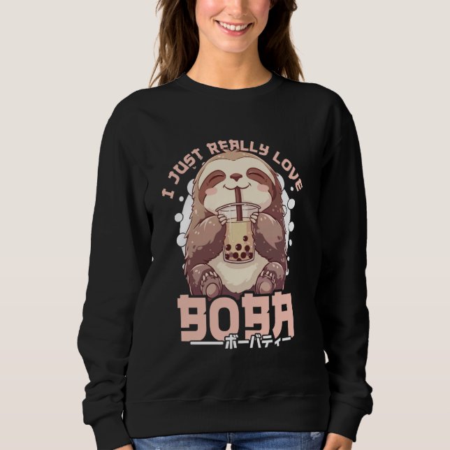 Camiseta Sloth Boba Tea Kawaii Bubble Tea Sloth Anime Neko  (Frente)