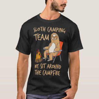 Camiseta Sloth Camping Team Vestuário Lover Dom Engraçado