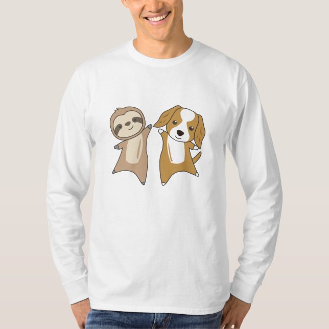 Camiseta Sloth Cocker Spaniel Dog Amantes de os animais Lev (Frente)