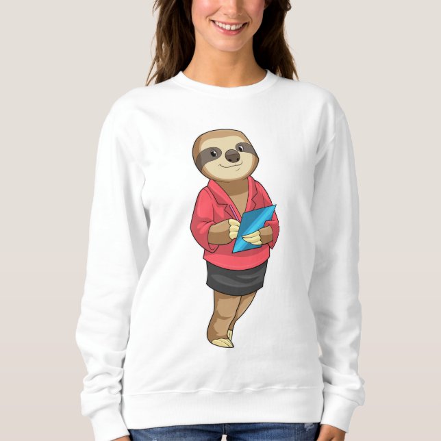 Camiseta Sloth como Secretário com Notepad (Frente)