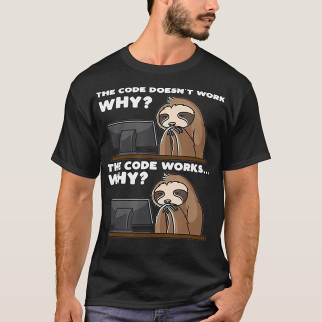 Camiseta Sloth Computer Scientist Programmer Funny Software (Frente)