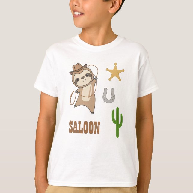 Camiseta Sloth Cowboy Lasso Oeste da Austrália (Frente)