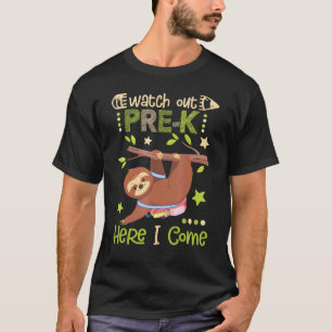 Camiseta Sloth Cuidado Pré-K Aqui Eu Vim
