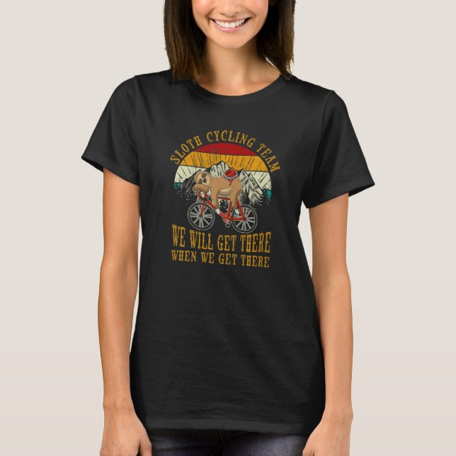 Camiseta Sloth Cycling Team   Lazy Sloth On A Bike Bicycle (Frente)