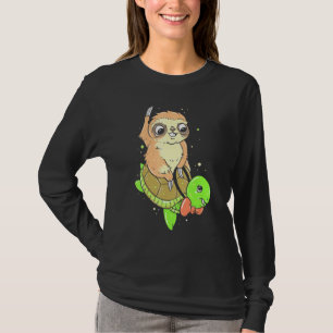 Camiseta Sloth Dirigindo Uma Tartaruga Lenta Turtle Clássic