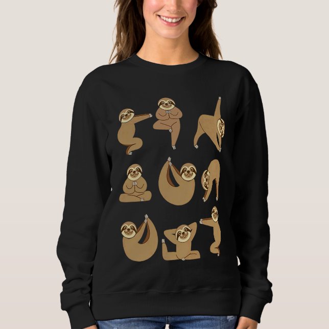 Camiseta Sloth Doing Yoga Cute Sloths (Frente)