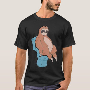Camiseta Sloth Dormindo em Toilet Cute Lpreguiçoso