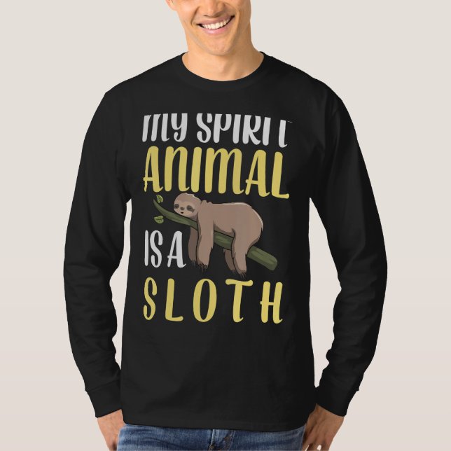 Camiseta Sloth É O Meu Espírito, Engraçado, Um Produto Preg (Frente)