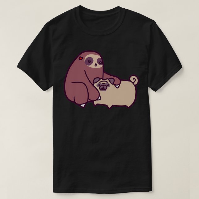 Camiseta Sloth e Pug (Frente do Design)