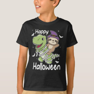Camiseta Sloth Happy Halloween T-rex Mummy Costume