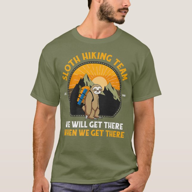 Camiseta Sloth Hiking Shirt Sloth Hiking Team Premium (Frente)