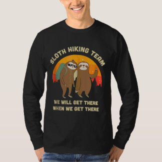 Camiseta Sloth Hiking Team Funny Vintage 68