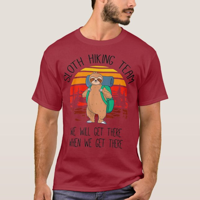 Camiseta Sloth Hiking Team Women Girl Gift (Frente)