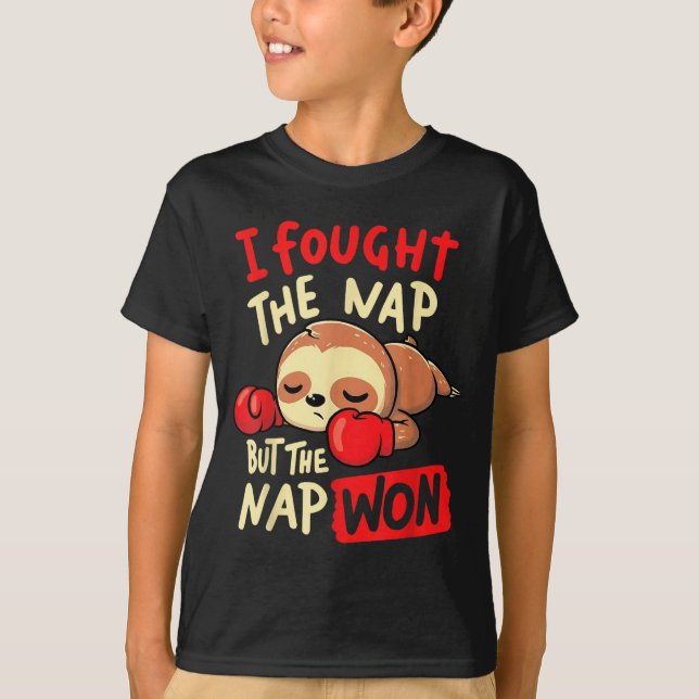 Camiseta Sloth I Fought The Nap But The Nap Won  (Frente)