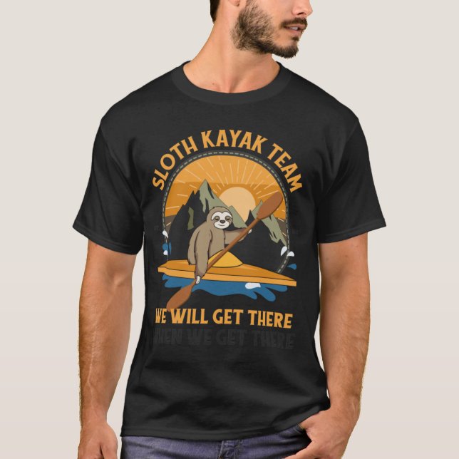 Camiseta Sloth Kayaking retro retro (Frente)