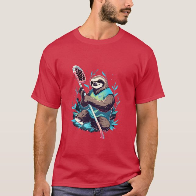 Camiseta Sloth Lacrosse Player La Stick Sports boy family (Frente)