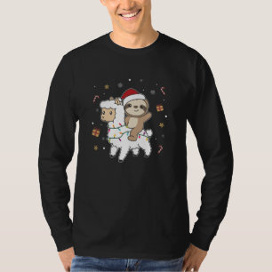 Camiseta Sloth Lama Natal Snow Animais De Inverno