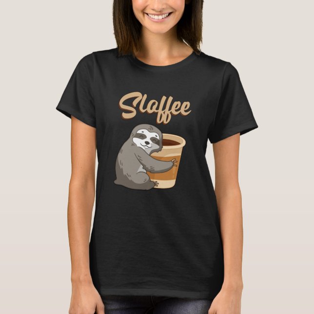 Camiseta Sloth Lazy Sloths Sloffee Dormindo Engraçada Ideia (Frente)
