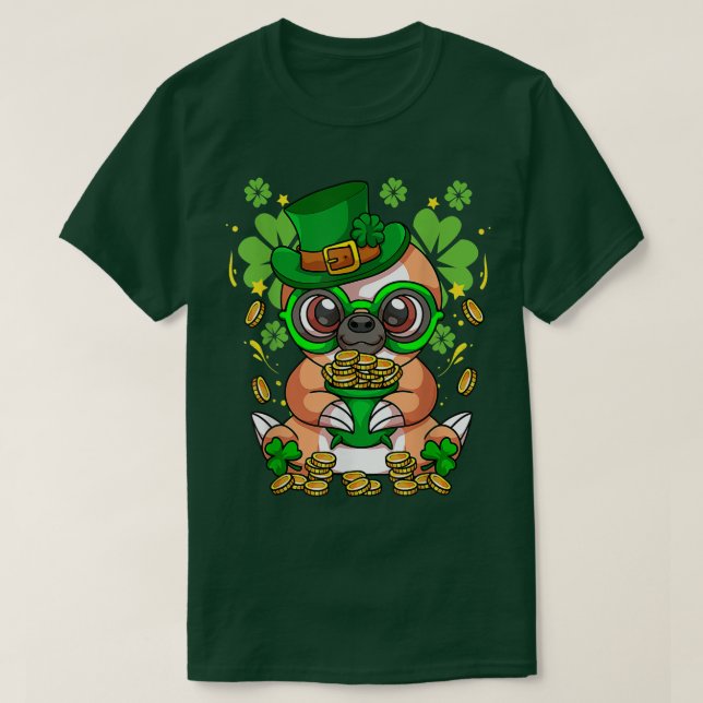 Camiseta Sloth Leprechaun Saint Patricks Day Shamrock Irlan (Frente do Design)