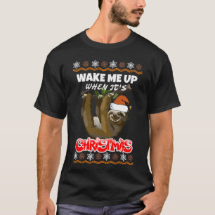 Camiseta Sloth Lover Xmas me deu Acordar quando é Natal