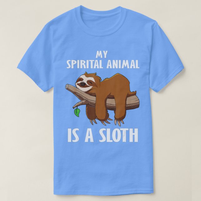 Camiseta Sloth Men Mulheres Crianças Meu Animal Espirituoso (Frente do Design)