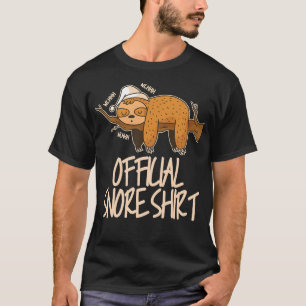Camiseta Sloth Oficial ronco pijamas preguiça sono roncando