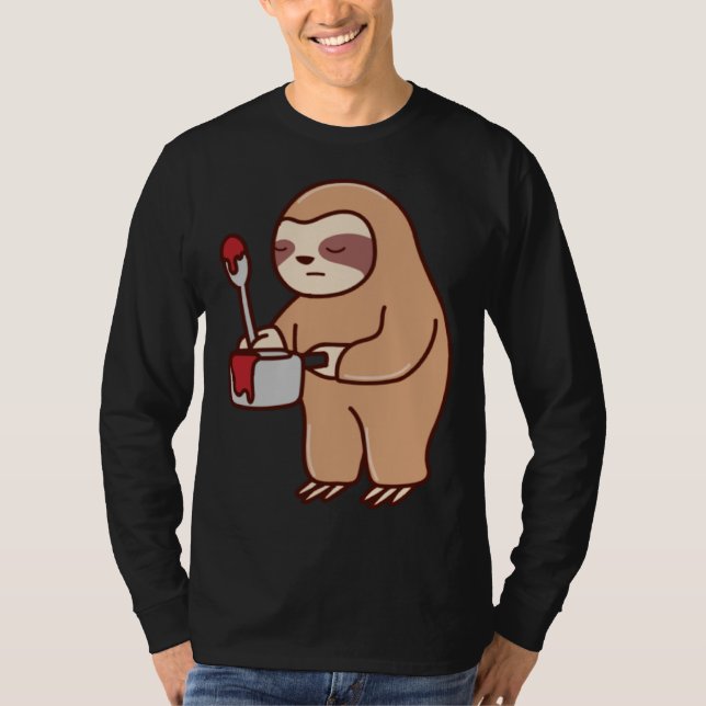 Camiseta Sloth Painting Falling Asleep Ironic Lazy Tired Ro (Frente)