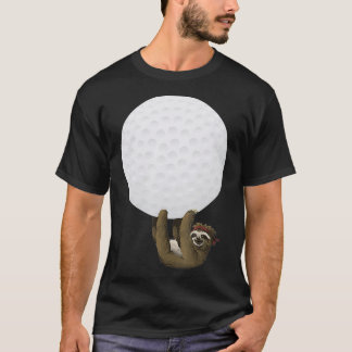 Camiseta Sloth Prendendo Na Bola De Golfe GIft