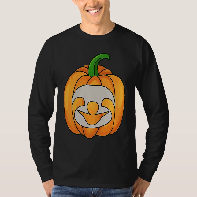 Camiseta Sloth Pumpkin Halloween Sloth Themed Halloween (Frente)