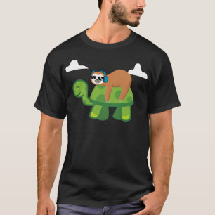 Camiseta Sloth Riding Turtle Lazy Sloth Gift