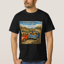 Camiseta Sloth Road Rage – Rockwell‑Inspired Watercolor Car
