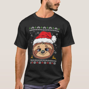 Camiseta Sloth Santa Hat Fez Natal Feio - Pajama - Bichinho