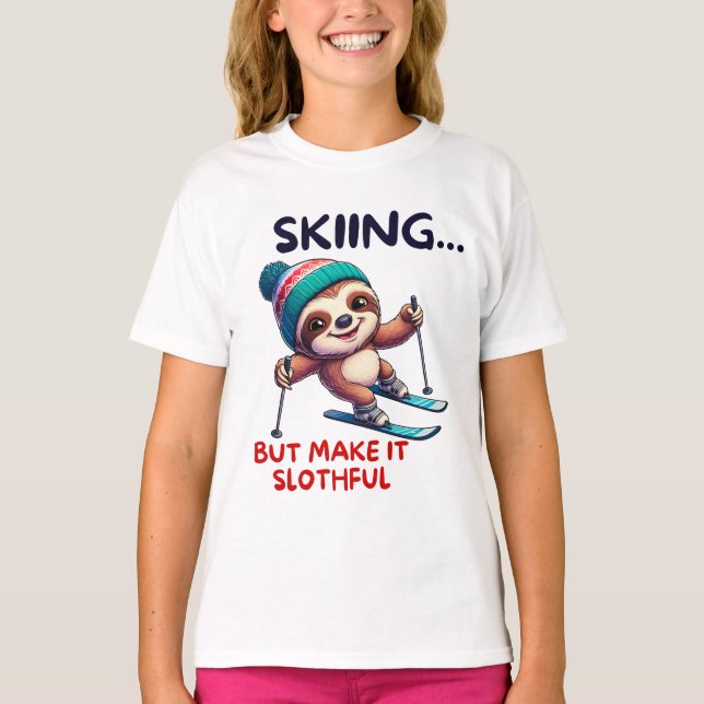 Camiseta Sloth Ski Winter Sports (Frente)